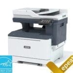 Stampante multifunzione a colori Xerox® C325 Certificazioni Energy Star ed EPEAT Stampante multifunzione a colori Xerox® C325 con certificazioni Energy Star ed EPEAT visualizzate rispettivamente negli angoli in basso a sinistra e a destra.